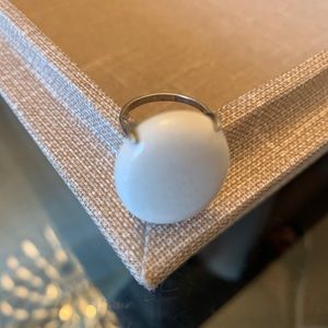 Sterling Silver Ring with Genuine White Gemstone